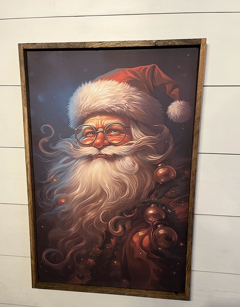 Vertical Santa Framed Canvas