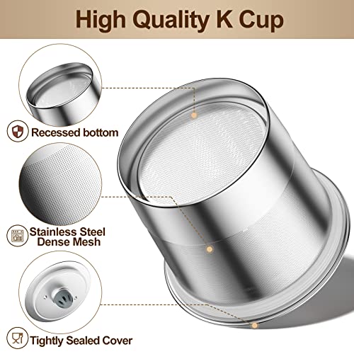 RETHONE Reusable K Cups Coffee Filter, Stainless Steel K Cup Reusable Coffee Pods Filters for Keurig 1.0 & 2.0 Coffee Makers (4 pack)
