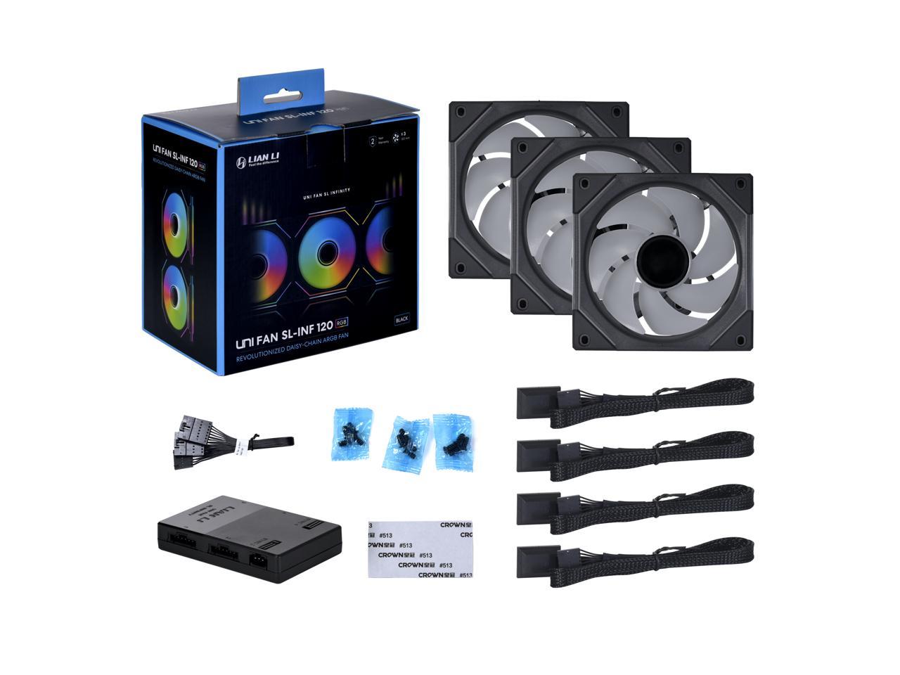 Lian Li UNI Fan SL Infinity 120 - BLACK - MULTIpack Bundles