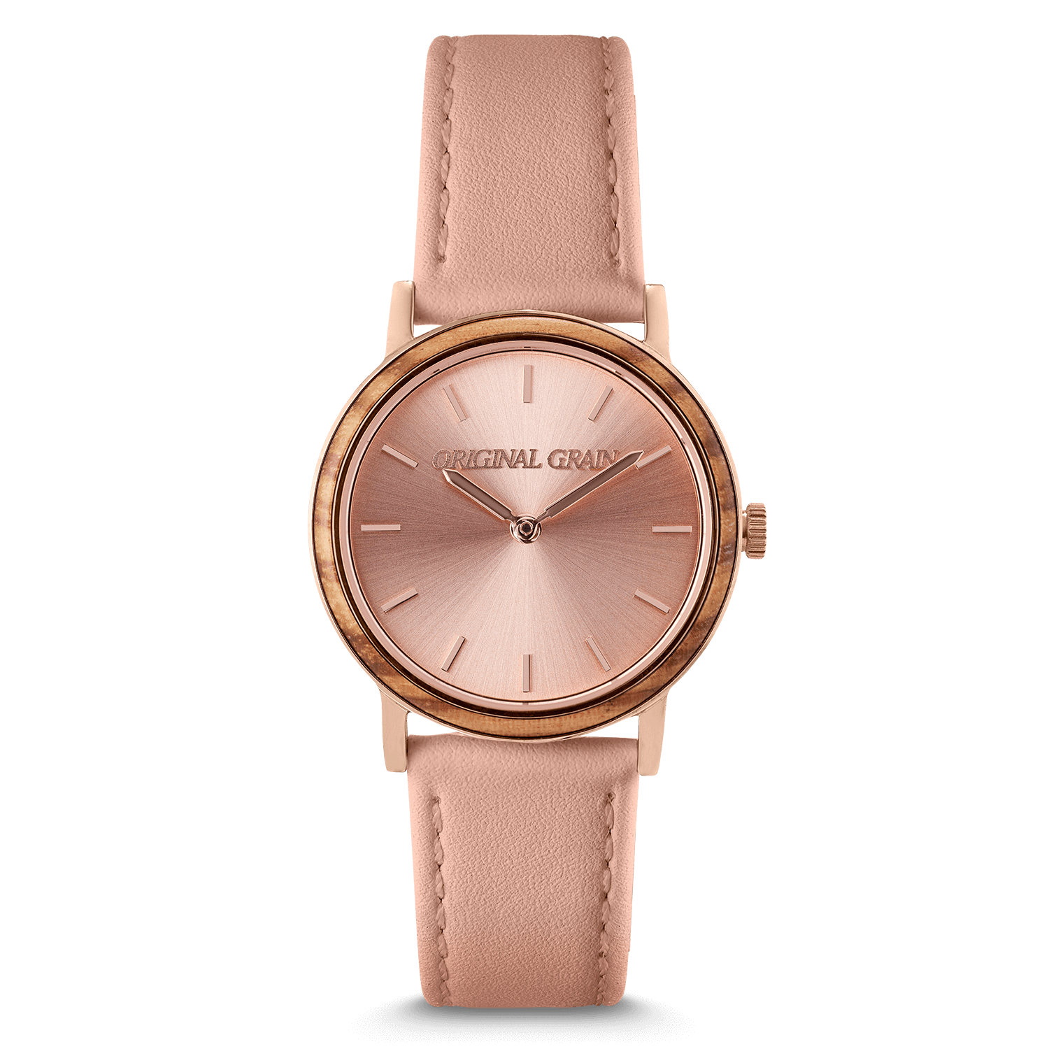 Zebrawood Rosegold Womens Avalon 34mm