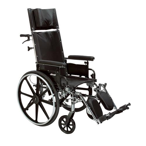 Drive Medical Viper Plus GT Full Reclining Wheelchair, Detachable Full Arms, 16