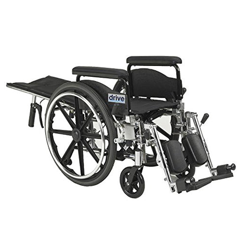 Drive Medical Viper Plus GT Full Reclining Wheelchair, Detachable Full Arms, 16