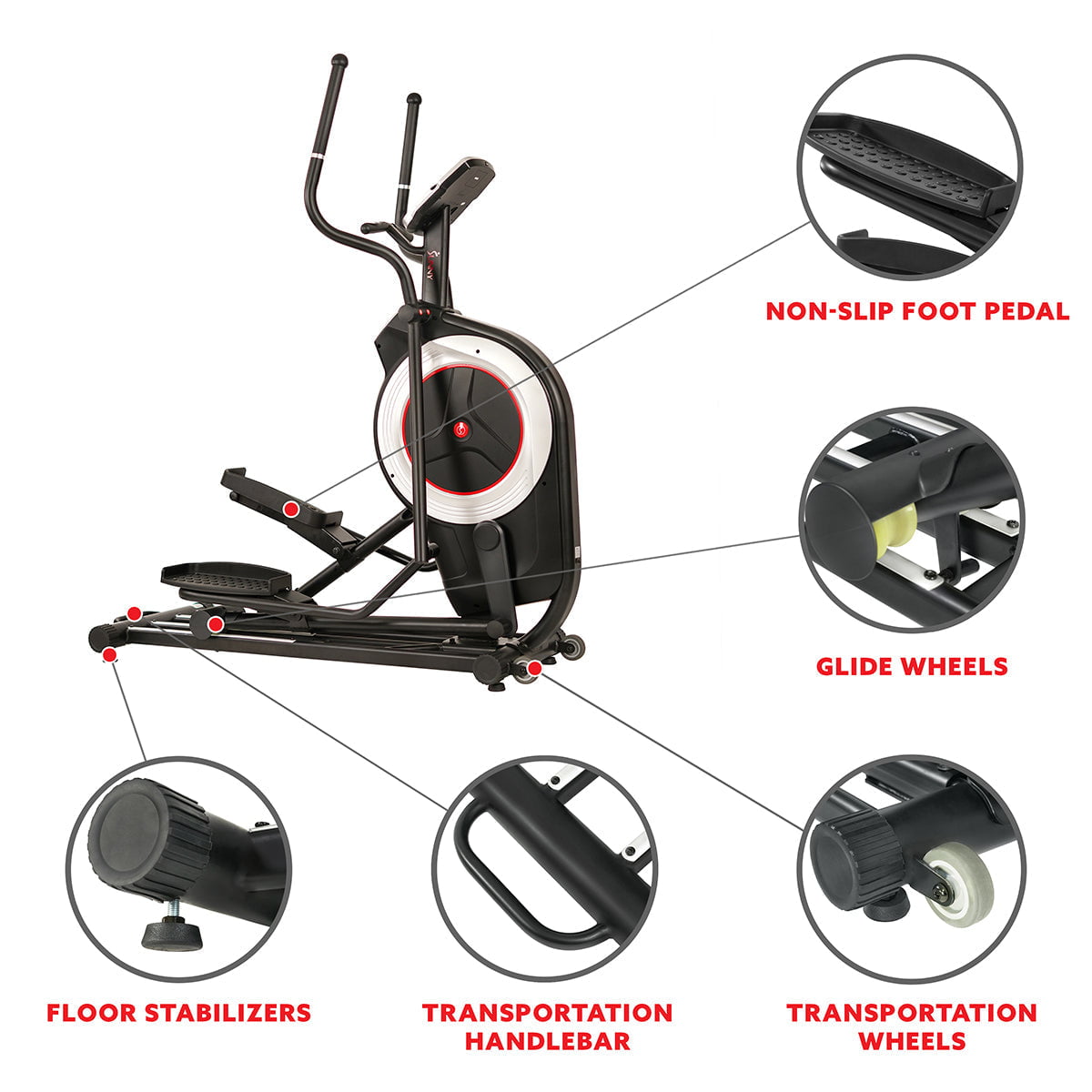 Motorized Elliptical Machine Trainer w/ Heart Rate Monitoring