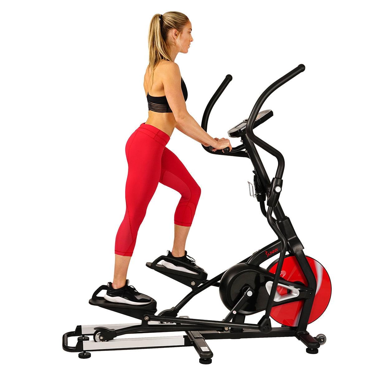 Stride Elliptical Machine Magnetic Fitness w/ Device Holder, LCD Monitor and Heart Rate Monitoring