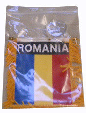 Romanian Flag with String and Suction Cup, 4x6 in.