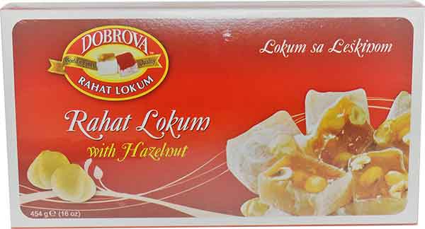Turkish Delight with Hazelnut, Rahat Lokum (Dobrova) 16 oz