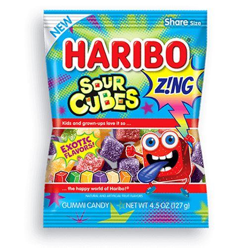 Haribo Zing Sour Cubes Gummi Candy, 4.5 oz