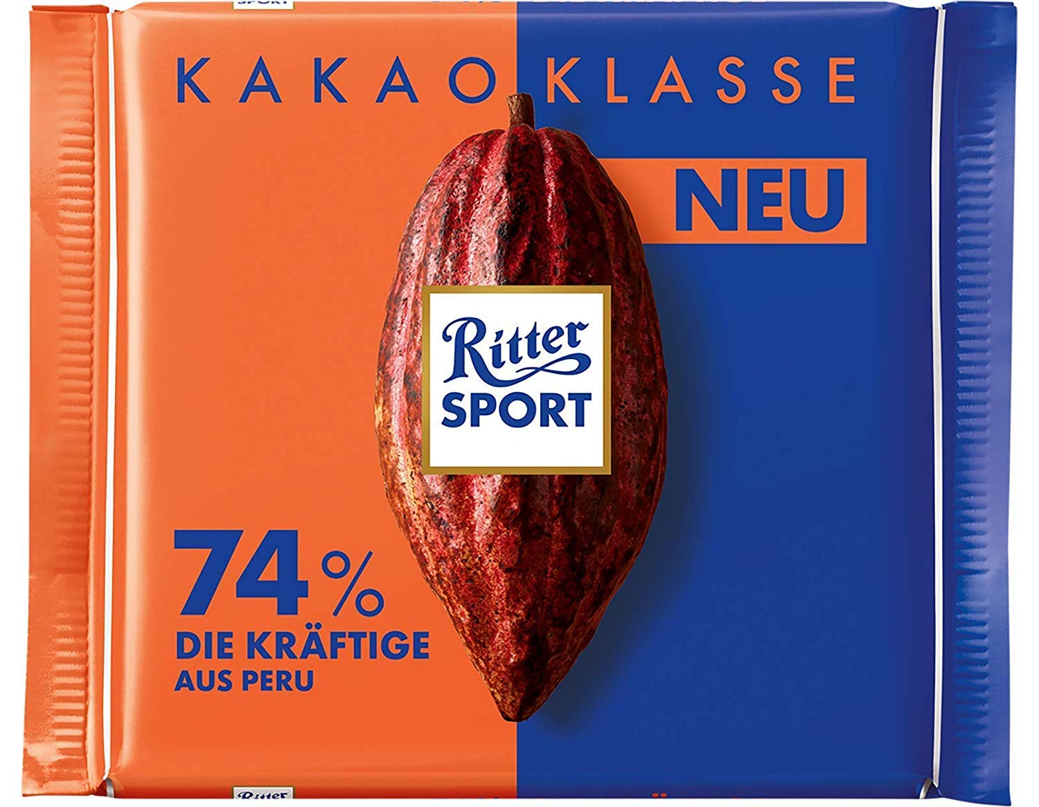 Ritter Sport Kakao Klasse Dark Chocolate, 74% Cocoa, 100 g (3.5 oz)