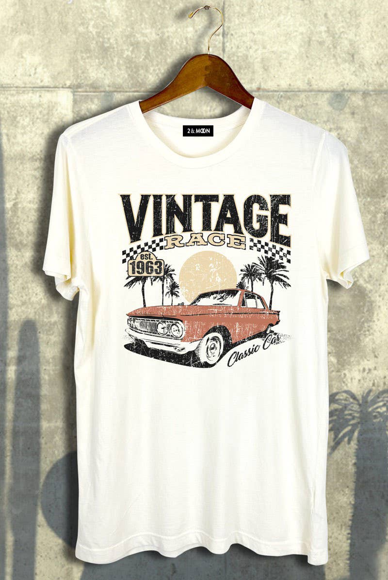 Vintage Race Classic Car Graphic Tee