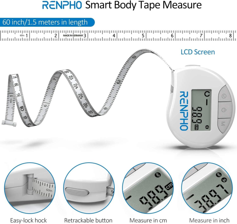 Smart Tape Measure Body with App -  Bluetooth Measuring Tape for Body Measuring,