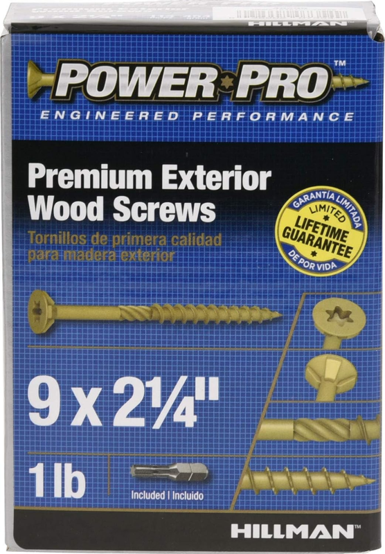 Power Pro 48598 Wood Screws, #9 X 2-1/4