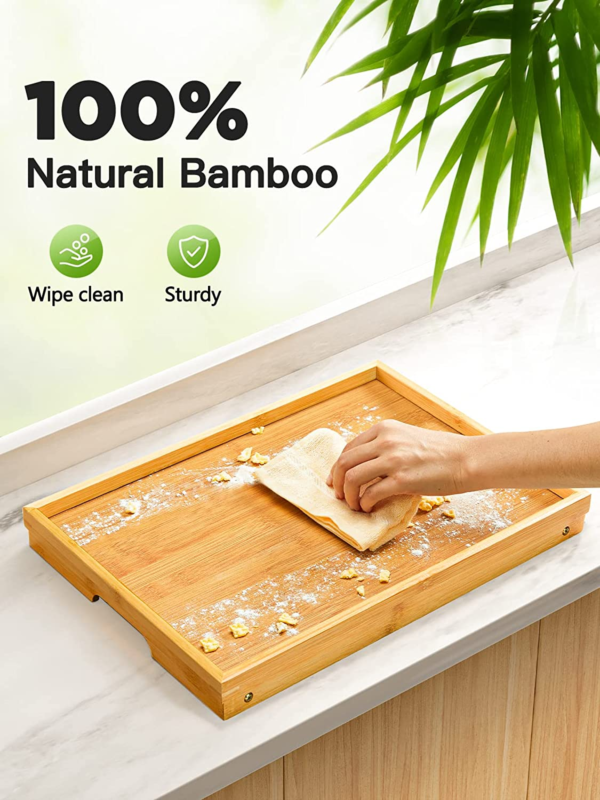 Bamboo Bed Tray Table with Foldable Legs.