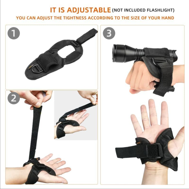 Diving Flashlight Glove Hands-Free Flashlight Holder (Flashlight Not Included )