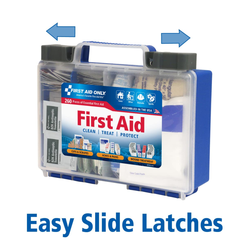 First Aid 260 Piece Kit,  All-Purpose, OSHA Compliant