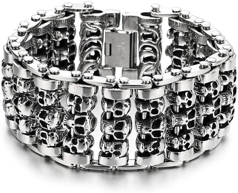 Heavy and Study Mens Steel Large Link Chain Motorcycle Bike Chain Bracelet with