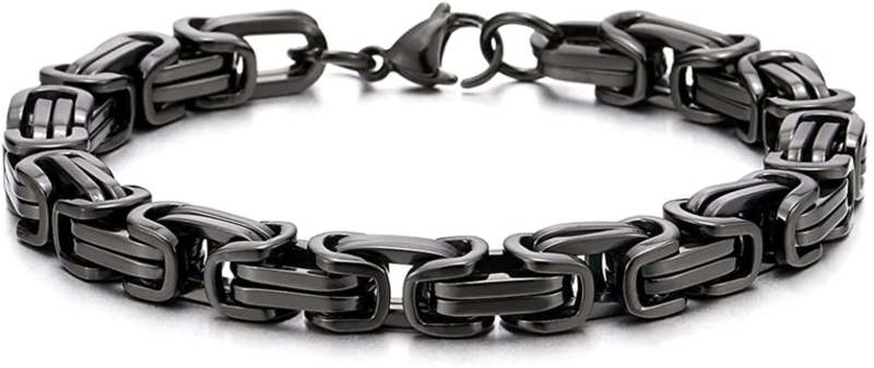 COOLSTEELANDBEYOND Masculine Style Stainless Steel Braid Link Bracelet for Men S