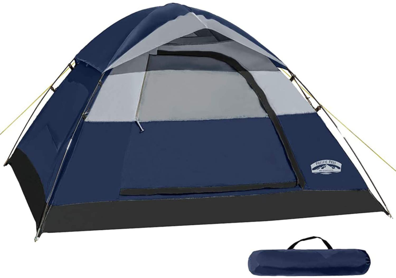 Pacific Pass 2 Person Family Dome Tent with Removable Rain Fly, Easy Set up  82.