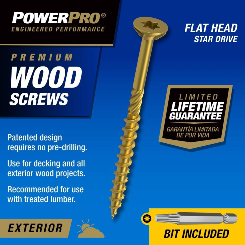 Power Pro 48598 Wood Screws, #9 X 2-1/4