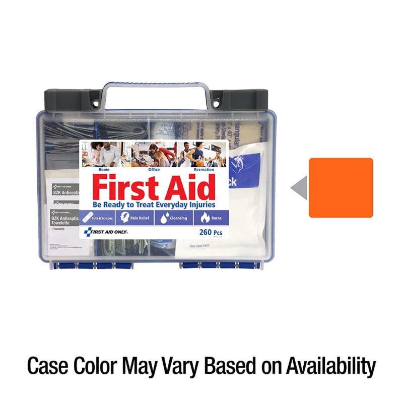 First Aid 260 Piece Kit,  All-Purpose, OSHA Compliant