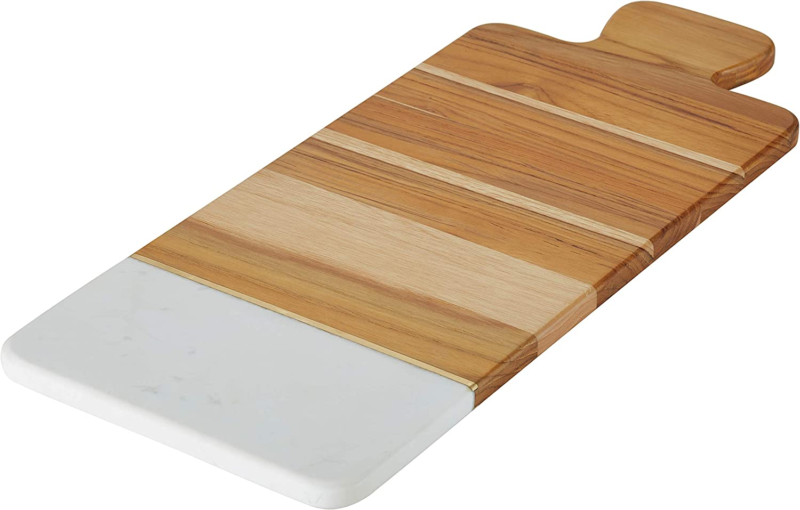 Anolon Pantryware Teak Wood and Marble Cutting Board  9.5 Inch