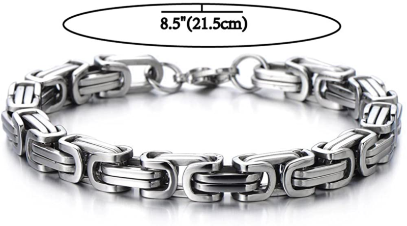 COOLSTEELANDBEYOND Masculine Style Stainless Steel Braid Link Bracelet for Men S