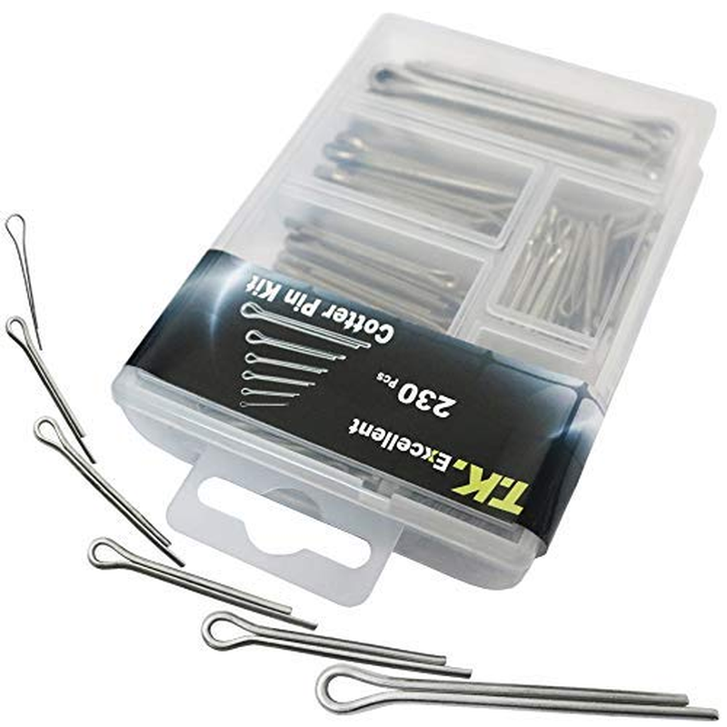 304 Stainless Steel Cotter Pin Assortment Set Value Kit,230 Pcs