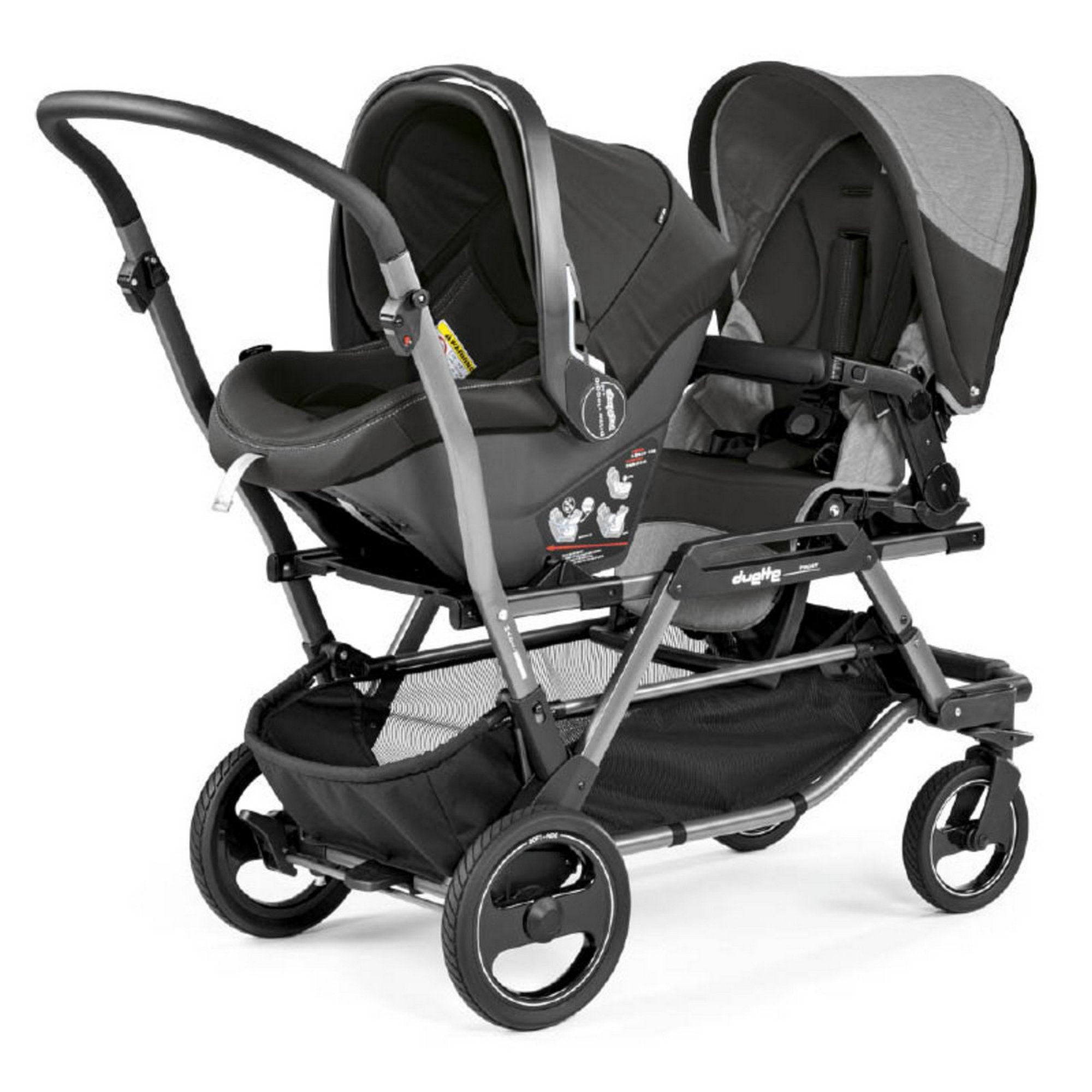 PEG PEREGO Duette Piroet Double Stroller - City Grey