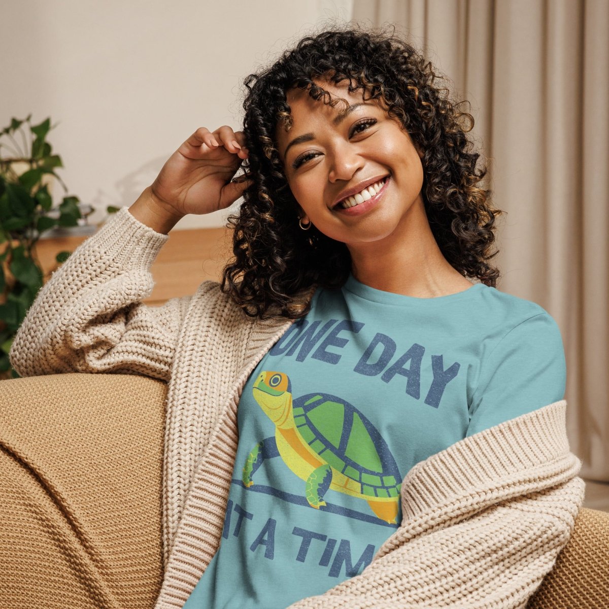 Steady Journey Turtle Relaxed Tee - Serene Sobriety Comfort