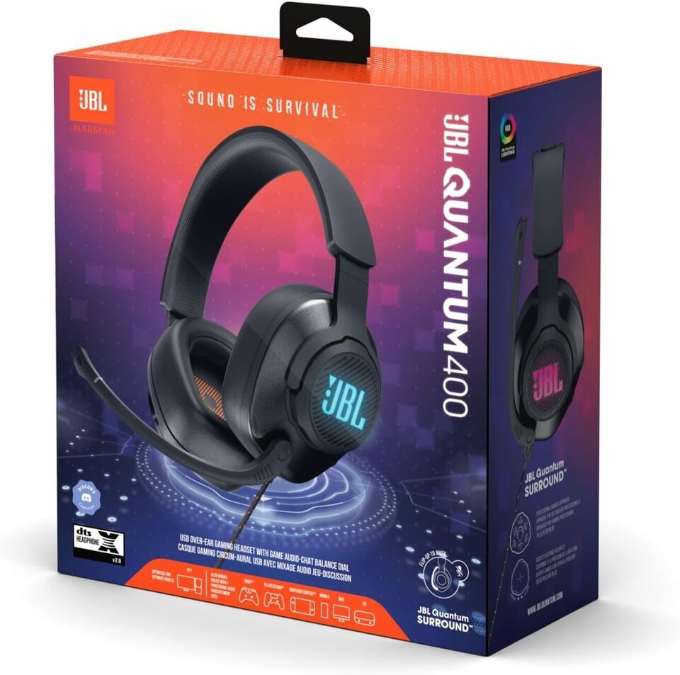 AURICULARES JBL QUANTUM 400 WIRED OVER-EAR GAMING E NEGRO