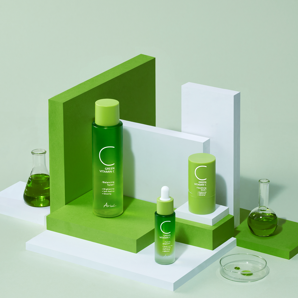 Ariul Green Vitamin C Skincare Set(Toner+Ampoule 2ea+Cream)