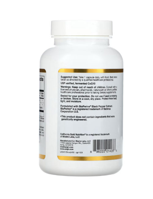 California Gold Nutrition, CoQ10 with BioPerine, 100 mg