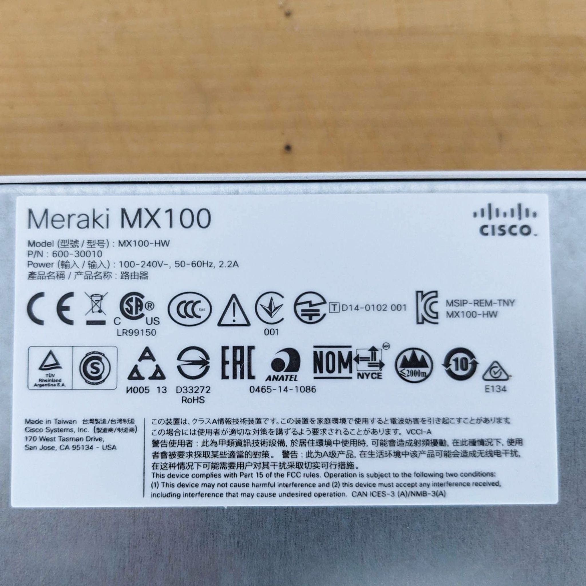 2 Cisco MX100-HW