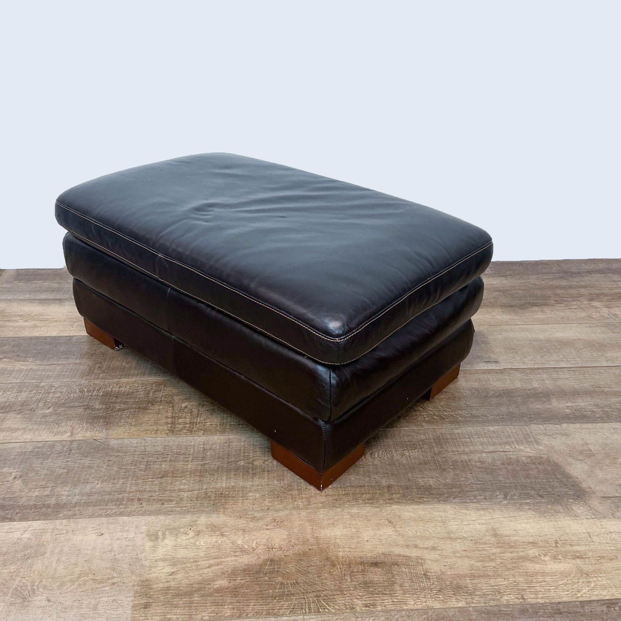 Contemporary Leather Ottoman