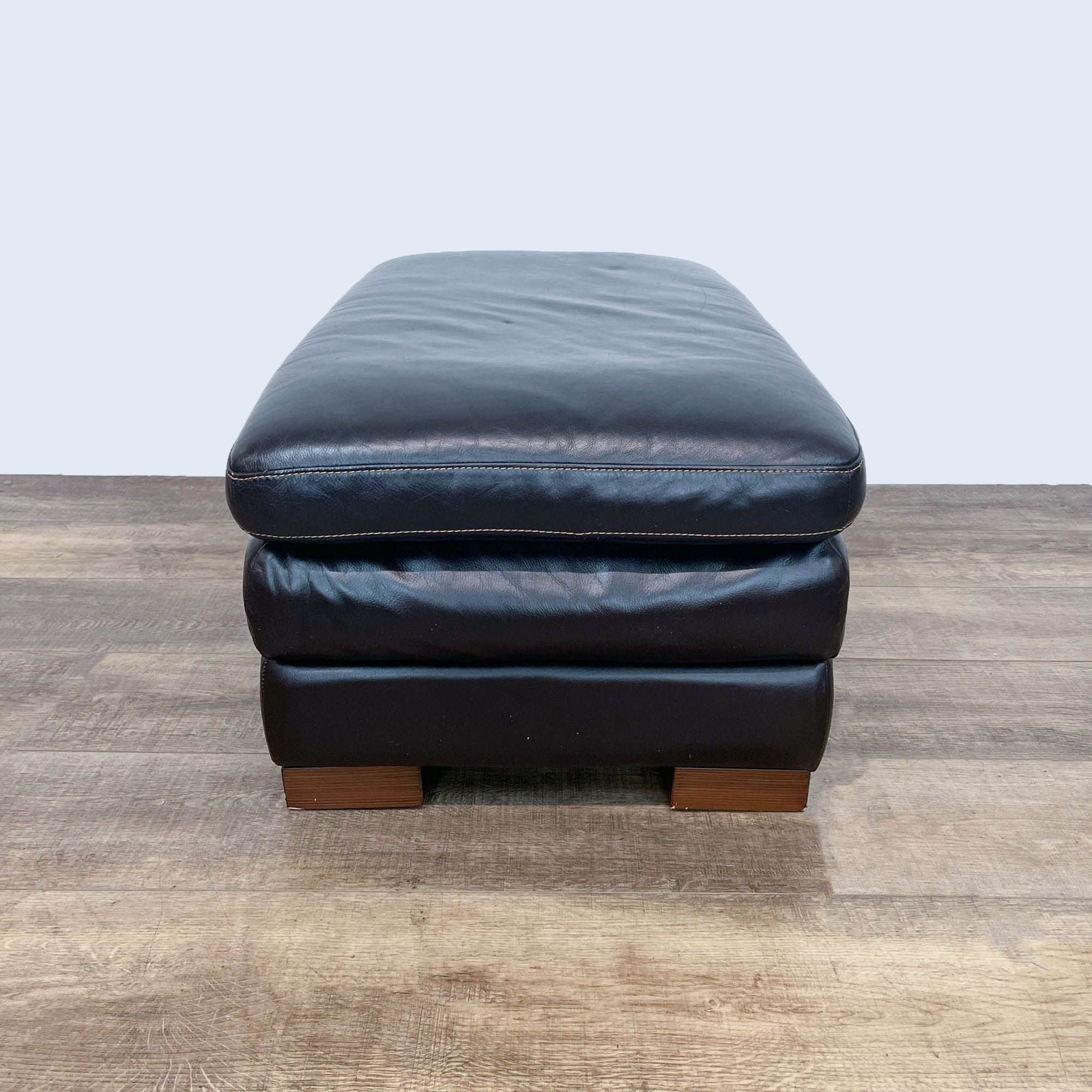 Contemporary Leather Ottoman