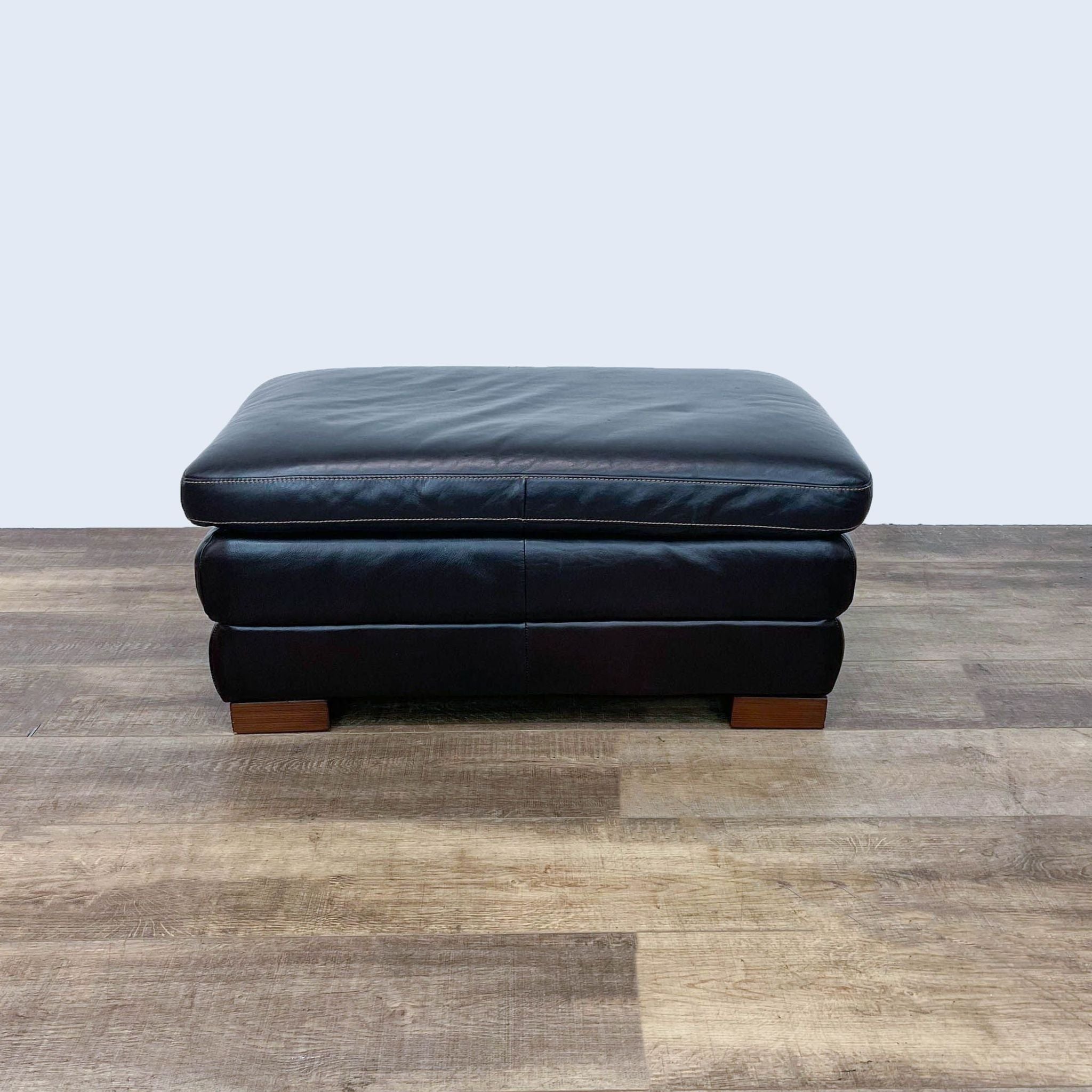 Contemporary Leather Ottoman