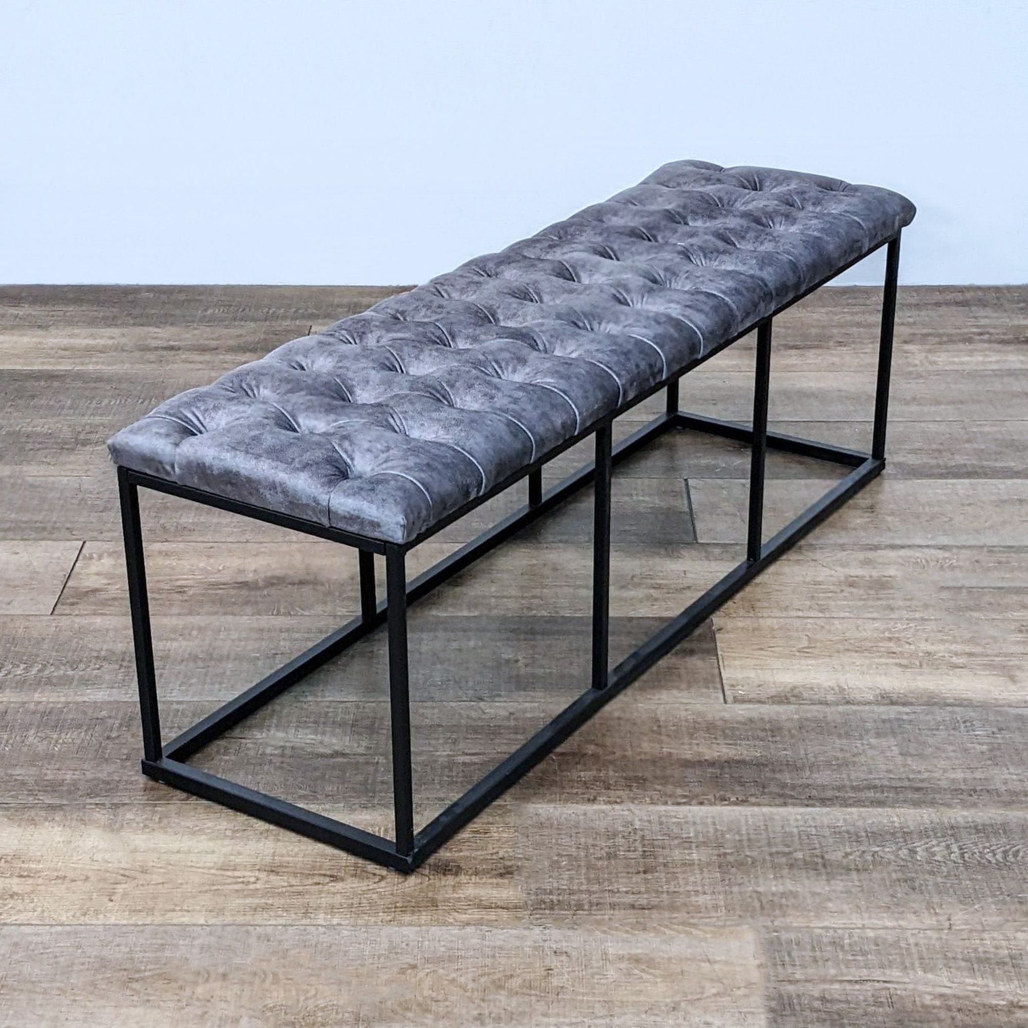 Modern Leather Top Bench