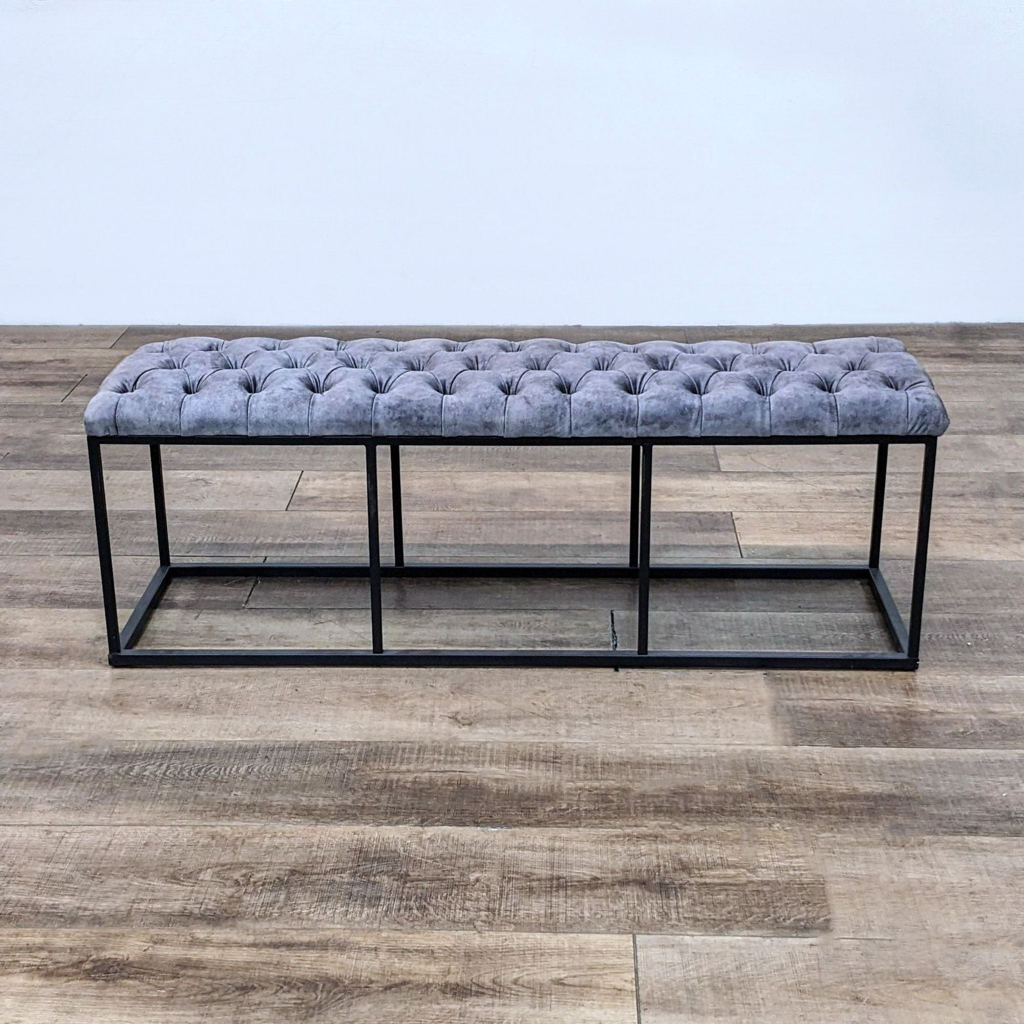 Modern Leather Top Bench