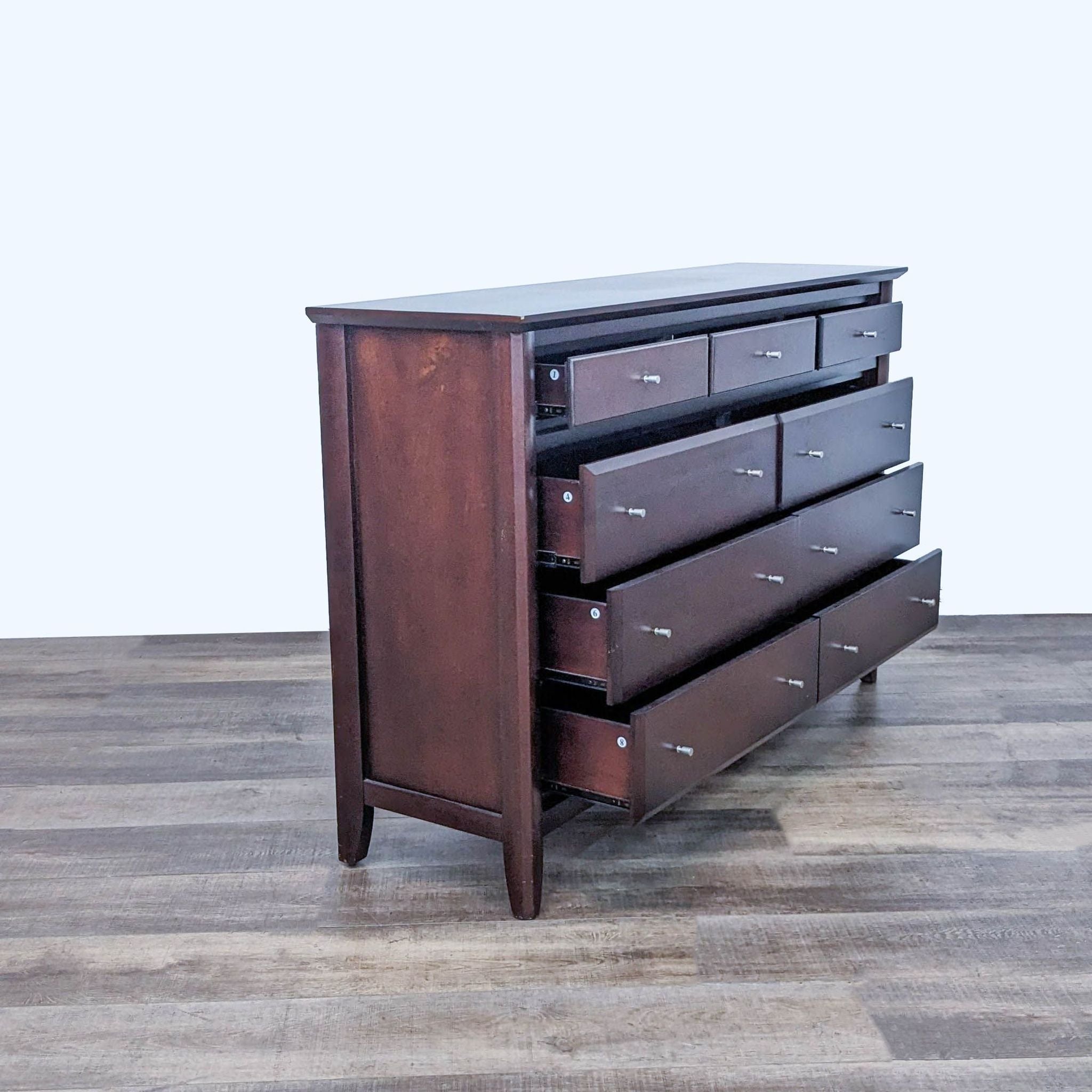 Contemporary 9-Drawer Cherry Dresser