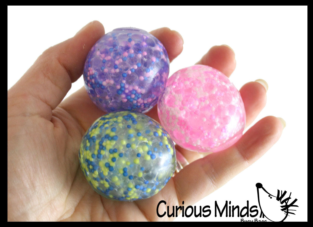 Set of 9 Mini Stress Balls - 3 Different Styles in 3 Packs - of Small Amazing 1.5