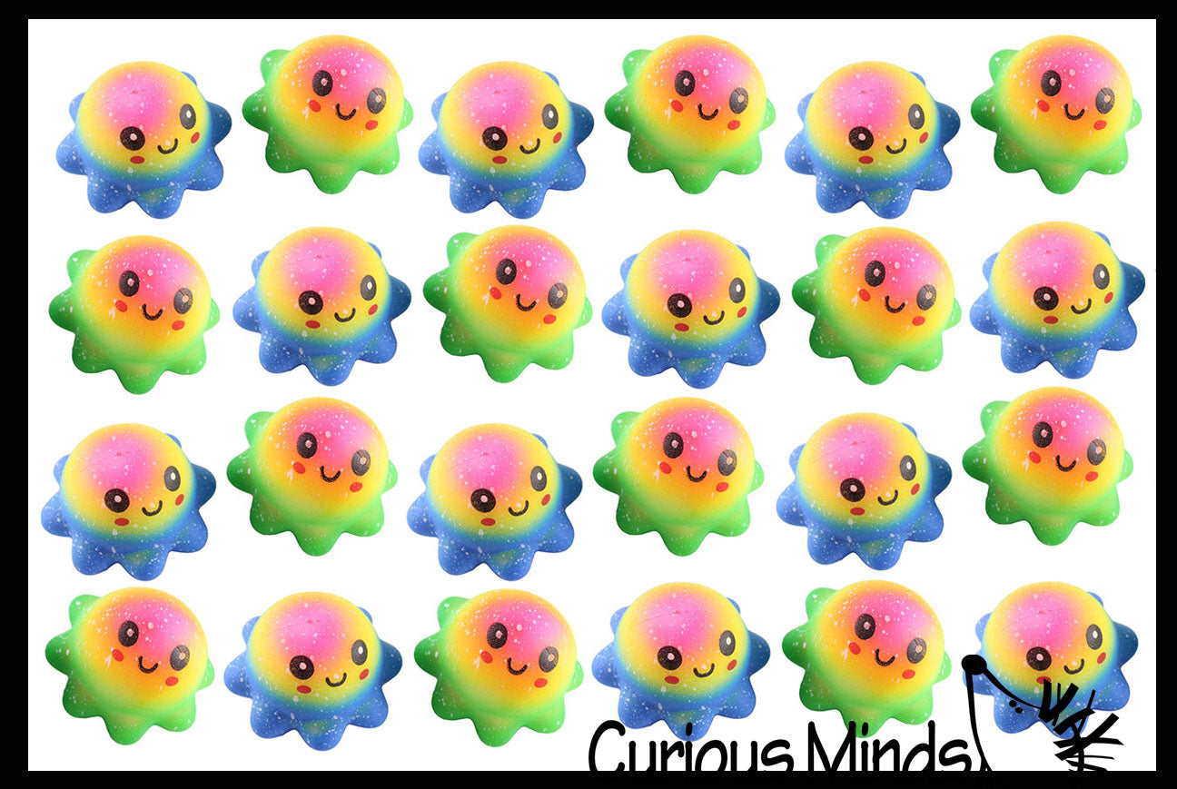 Octopus Rainbow Soft Fluff Doh - Filled Squeeze Stress Balls  -  Sensory, Stress, Fidget Toy Super Soft