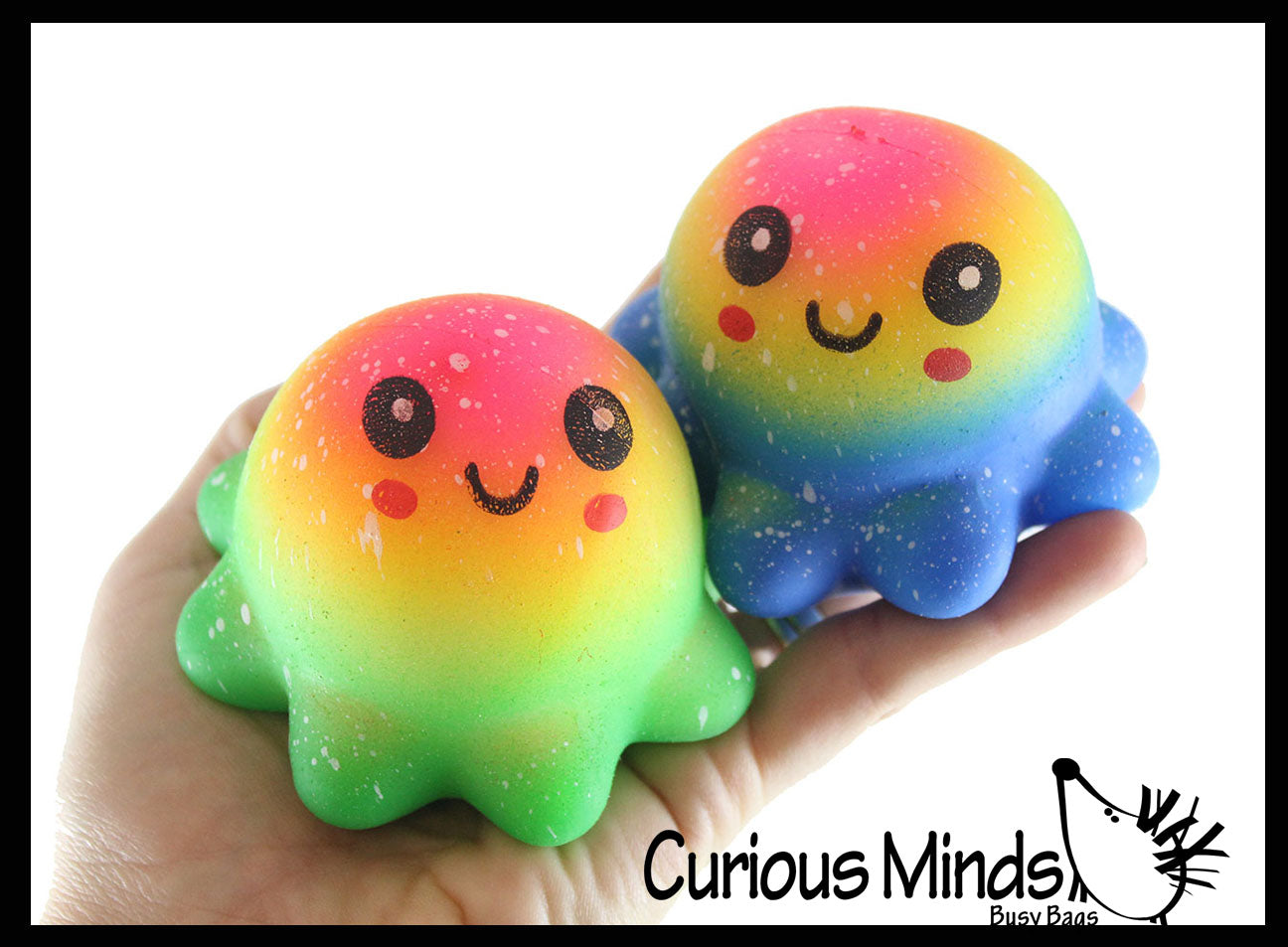 Octopus Rainbow Soft Fluff Doh - Filled Squeeze Stress Balls  -  Sensory, Stress, Fidget Toy Super Soft