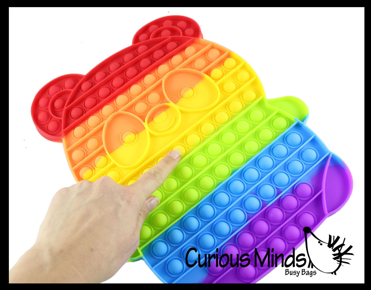 LAST CHANCE - LIMITED STOCK - Jumbo Panda Rainbow Animal Theme Bubble Pop Game - Big Huge Silicone Push Poke Bubble Wrap Fidget Toy - Press Bubbles to Pop - Bubble Popper Sensory Stress Toy