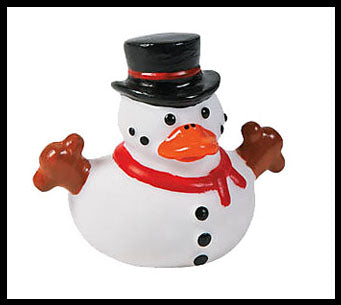 Snowman Rubber Duckies - Cute Winter Snow Man Duck Party Favors