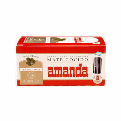 Amanda Mate Cocido Yerba Mate Para Preparar Te Package of 25 bags Amanda Mate Cocido