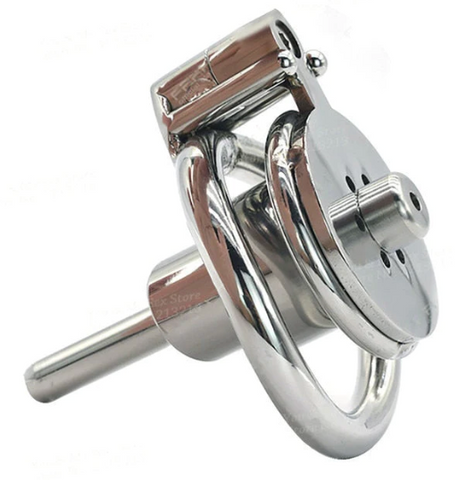 inverted chastity cage with metal tube