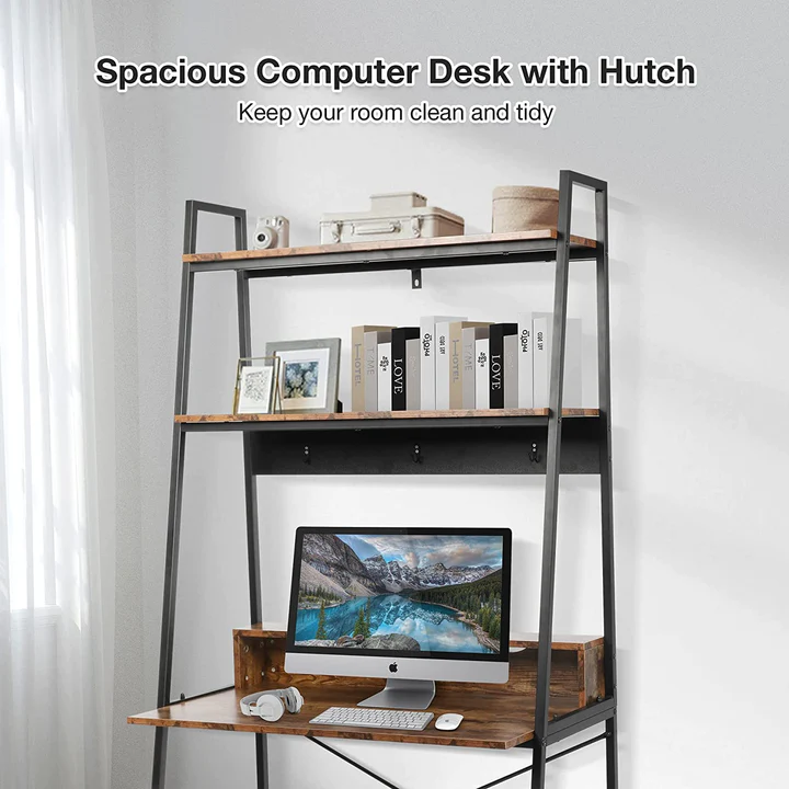 Computer Desk with Bookshelves 35.8