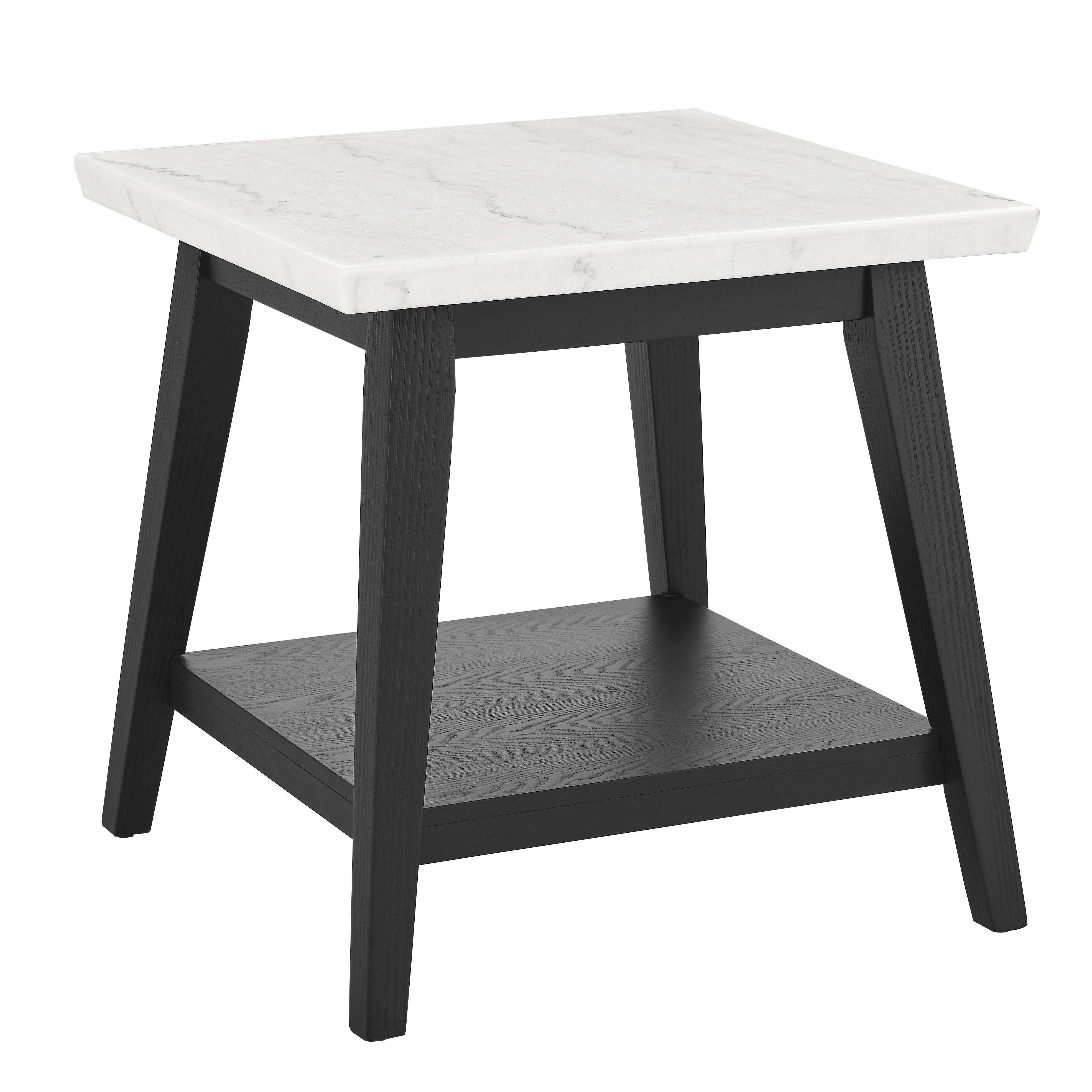 Vida - Marble End Table - Black / White