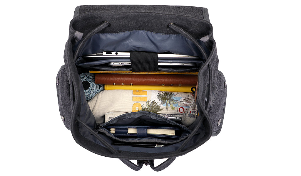 Canvas-Rucksack für Männer, Rucksack mit Kordelzug, Reiserucksack aus Leder, Reisetasche aus Canvas, Canvas-Rucksack für Männer, große Tasche