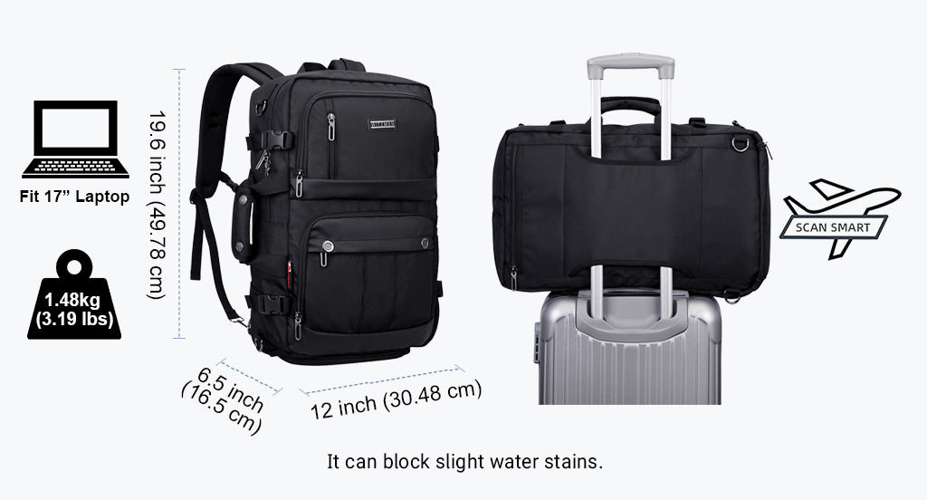 Black Nylon Travel Backpack for Men,traveling backpack