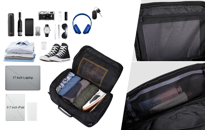 WITZMAN Large Capacity Travel Backpack - Spacious Interior Organization